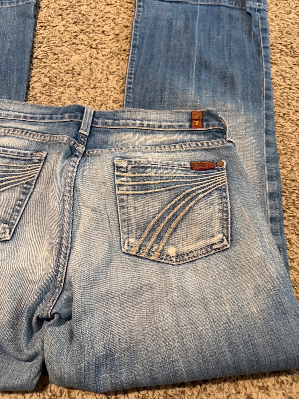 7 for All Mankind DOJO Light Blue Denim Jeans, SIZE 28 - Picture 3 of 13